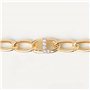 PDPaola Letter Bracelet maille gourmette lettre dorée (19, L), Onesize, Argent sterling, Oxyde de zirconium