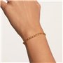 PDPaola Letter Bracelet maille gourmette lettre dorée (19, L), Onesize, Argent sterling, Oxyde de zirconium