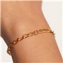 PDPaola Letter Bracelet maille gourmette lettre dorée (19, L), Onesize, Argent sterling, Oxyde de zirconium