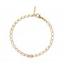 PDPaola Lettre A Bracelet maille gourmette lettre or (19, R), Onesize, Argent sterling, Oxyde de zirconium