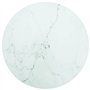 vidaXL Plateau de table ronde en verre trempé/marbre blanc 60 cm x 0,8 cm, facile à nettoyer, durable, polyvalent
