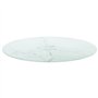 vidaXL Plateau de table ronde en verre trempé/marbre blanc 60 cm x 0,8 cm, facile à nettoyer, durable, polyvalent