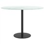 vidaXL Plateau de table ronde en verre trempé/marbre blanc 60 cm x 0,8 cm, facile à nettoyer, durable, polyvalent
