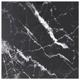 vidaXL Dessus de table en verre trempé noir avec motif marbré - Pièce en verre carré durable pour tables de salle à manger et ta
