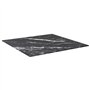 vidaXL Dessus de table en verre trempé noir avec motif marbré - Pièce en verre carré durable pour tables de salle à manger et ta