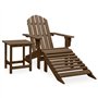 Chaise de jardin Adirondack avec pouf et table Sapin Marron