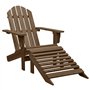 Chaise de jardin Adirondack avec pouf et table Sapin Marron
