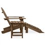 Chaise de jardin Adirondack avec pouf et table Sapin Marron
