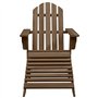Chaise de jardin Adirondack avec pouf et table Sapin Marron