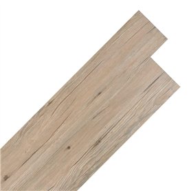 vidaXL Planche de Plancher Planche de Sol Revêtement de Sol Salon Salle de Séjour Intérieur PVC Autoadhésif 5,21 m² 2 mm Marron 