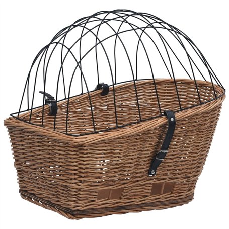 Panier arrière de vélo avec couvercle 55x31x36 cm Saule naturel