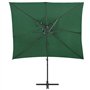 Parasol de jardin en porte à faux à double toit vert 250x250 cm