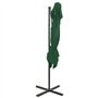Parasol de jardin en porte à faux à double toit vert 250x250 cm