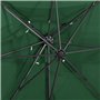 Parasol de jardin en porte à faux à double toit vert 250x250 cm