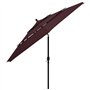 Parasol de jardin à 3 niveaux mât en aluminium rouge bordeaux