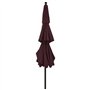 Parasol de jardin à 3 niveaux mât en aluminium rouge bordeaux