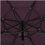Parasol de jardin à 3 niveaux mât en aluminium rouge bordeaux