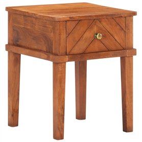 vidaXL Comodino 40x40x50 cm in Legno Massello di Acacia