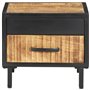 vidaXL Comodino 40x40x35 cm in Legno di Mango Grezzo