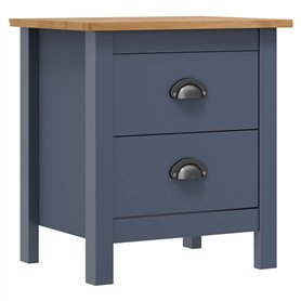 vidaXL Comodino Hill Grigio 46x35x49,5 cm Legno Massello di Pino