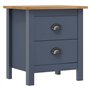 vidaXL Comodino Hill Grigio 46x35x49,5 cm Legno Massello di Pino