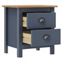 vidaXL Comodino Hill Grigio 46x35x49,5 cm Legno Massello di Pino