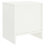 Comodino Bianco 35x30x40 cm in Legno Massello di Pino