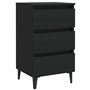 vidaXL Comodino con Gambe in Metallo Nero 40x35x69 cm