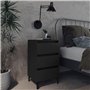 vidaXL Comodino con Gambe in Metallo Nero 40x35x69 cm