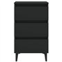 vidaXL Comodino con Gambe in Metallo Nero 40x35x69 cm