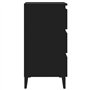 vidaXL Comodino con Gambe in Metallo Nero 40x35x69 cm