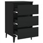 vidaXL Comodino con Gambe in Metallo Nero 40x35x69 cm