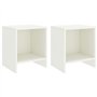 Comodini 2 pz Bianco 35x30x40 cm in Pino Massello