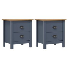 vidaXL Comodini Hill Grigi 2 pz 46x35x49,5 cm in Legno di Pino