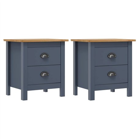 vidaXL Comodini Hill Grigi 2 pz 46x35x49,5 cm in Legno di Pino