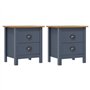 vidaXL Comodini Hill Grigi 2 pz 46x35x49,5 cm in Legno di Pino