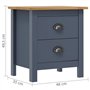 vidaXL Comodini Hill Grigi 2 pz 46x35x49,5 cm in Legno di Pino