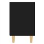 Comodino con Gambe in Legno Massello Nero 40x30x50 cm