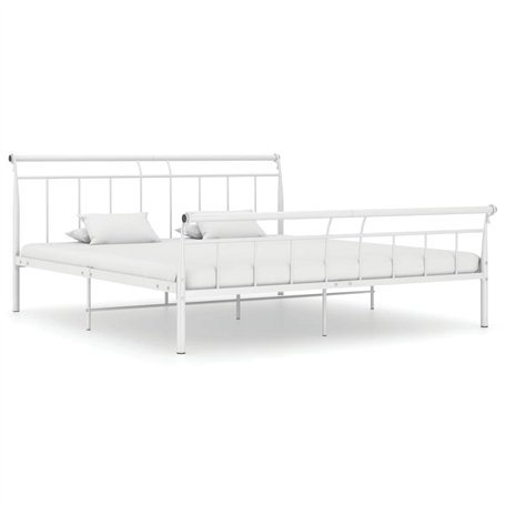 Cadre de lit sans matelas blanc métal 180x200 cm