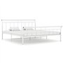 Cadre de lit sans matelas blanc métal 180x200 cm