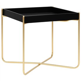 vidaXL Tavolino Laterale Nero e Oro 38x38x38,5 cm in MDF