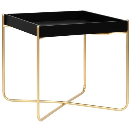 vidaXL Tavolino Laterale Nero e Oro 38x38x38,5 cm in MDF