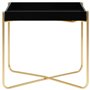 vidaXL Tavolino Laterale Nero e Oro 38x38x38,5 cm in MDF