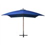 Parasol de jardin suspendu avec mât bleu azuré bois de sapin