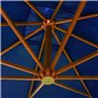 Parasol de jardin suspendu avec mât bleu azuré bois de sapin