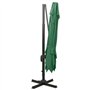 Parasol de jardin en porte à faux avec double toit vert