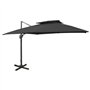 Parasol flottant vidaxl avec toit double 300x300 cm noir