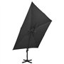 Parasol flottant vidaxl avec toit double 300x300 cm noir