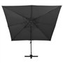 Parasol flottant vidaxl avec toit double 300x300 cm noir