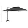 Parasol flottant vidaxl avec toit double 300x300 cm noir